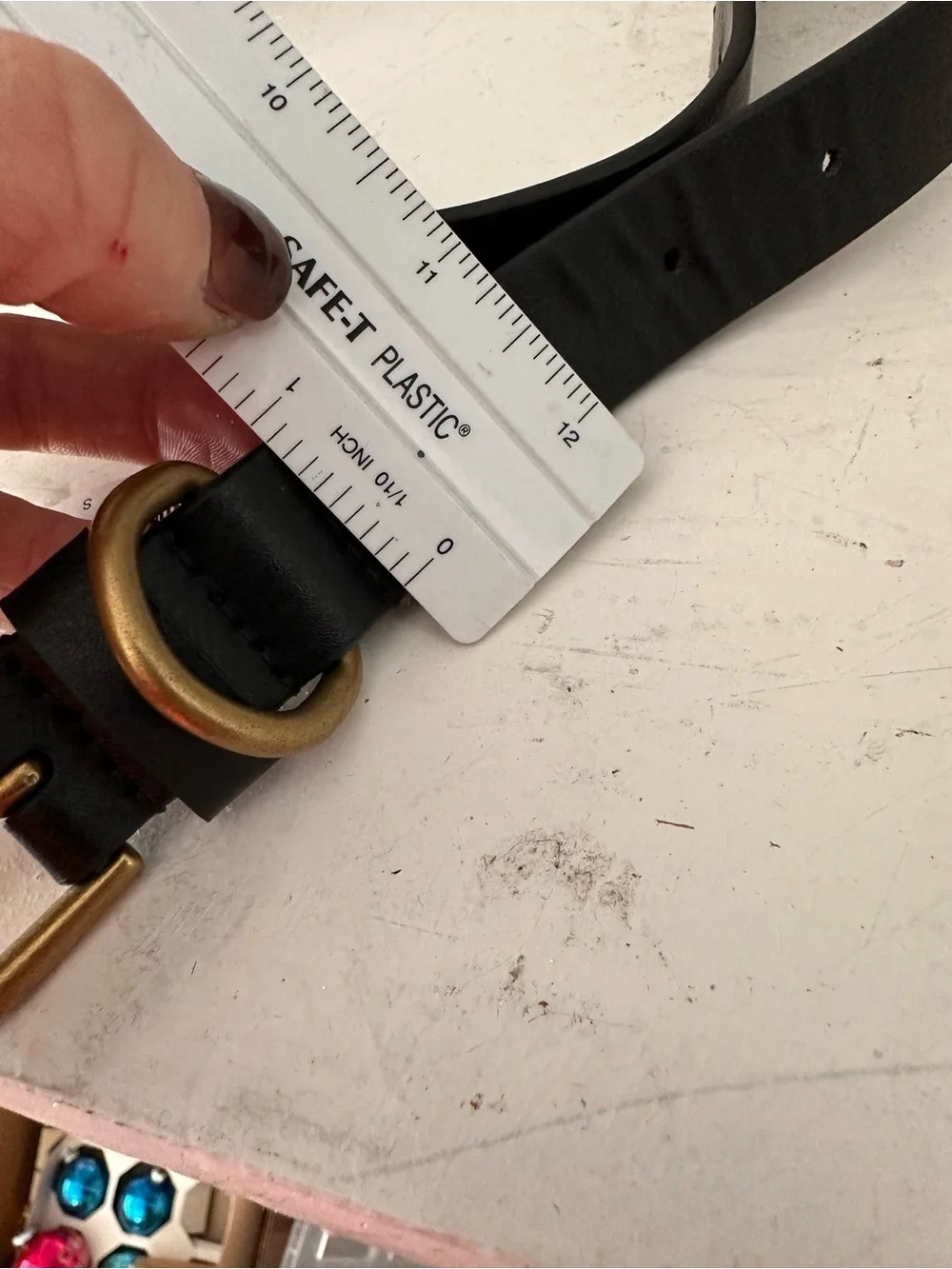 FRYE AND CO. Black Sustainable Leather Belt, Size SMALL